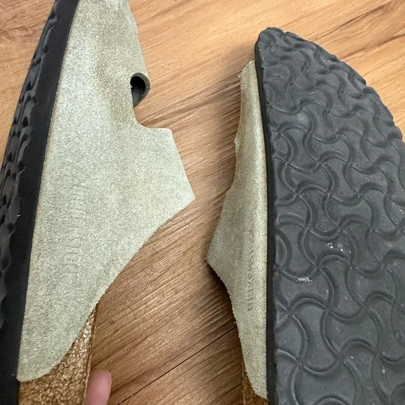 Birkenstock Two-Strap Suede Sandals in Beige - Picture 6 of 7